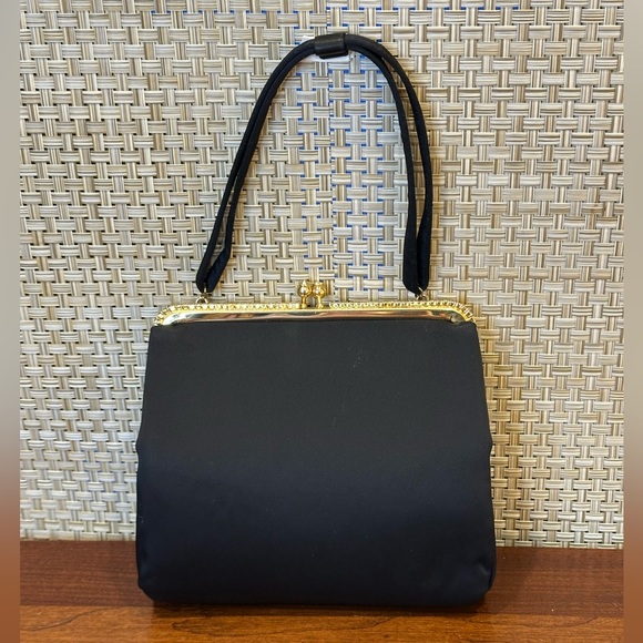 Harry Levine Handbags - 🌟HP🌟VTG 1950s-60s H&L (Harry Levine) Black Satin & Rhinestone Evening Bag Set